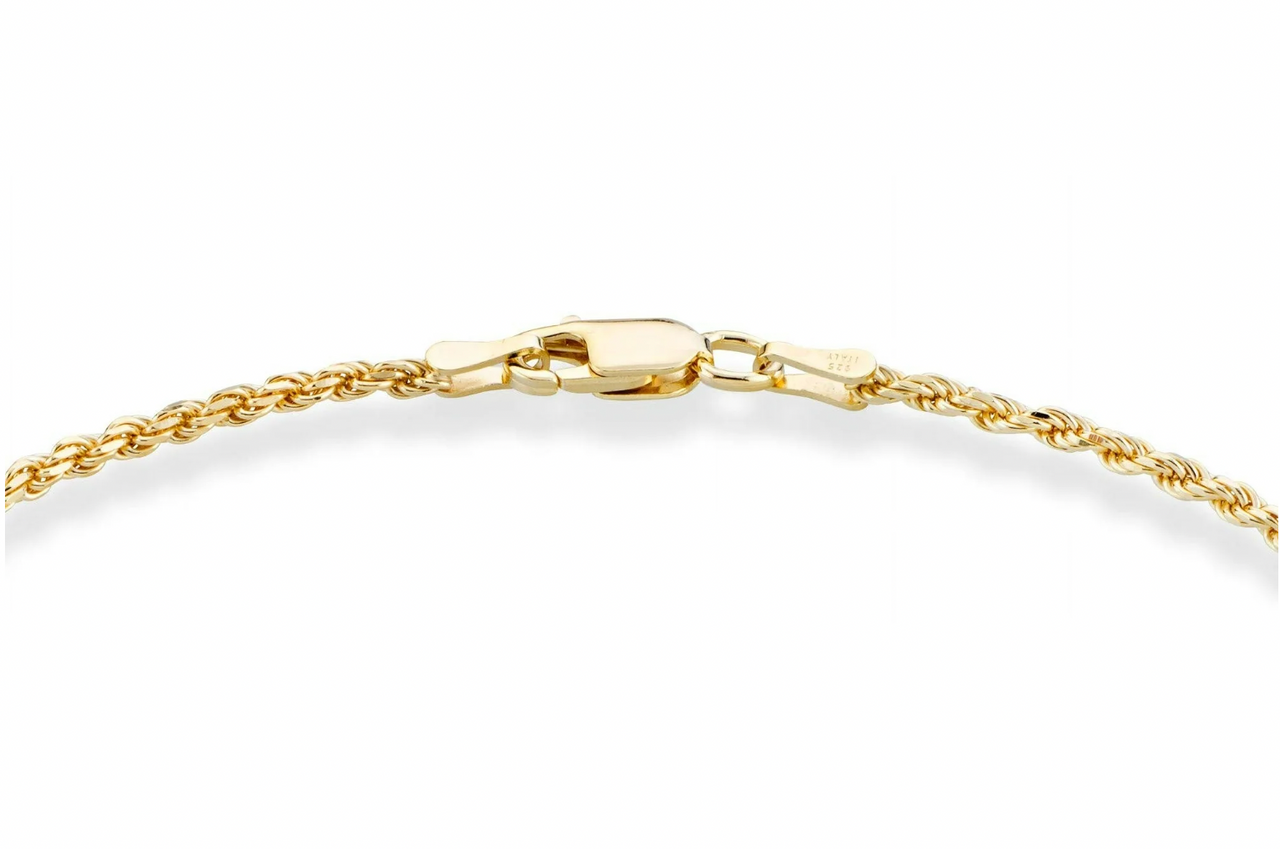 .925 Gold 2.2mm Rope Bracelet