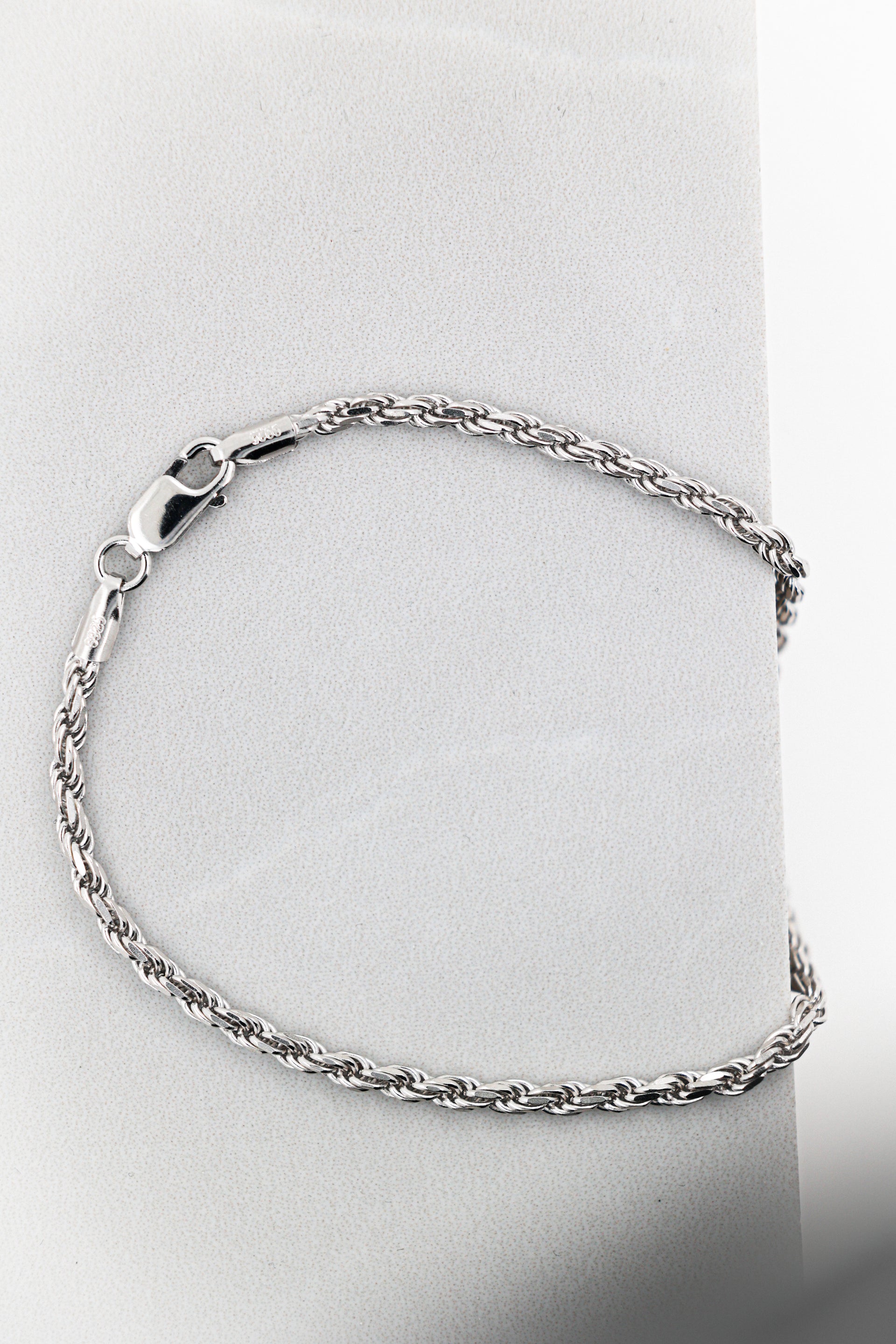 .925 solid silver 2mm rope bracelet