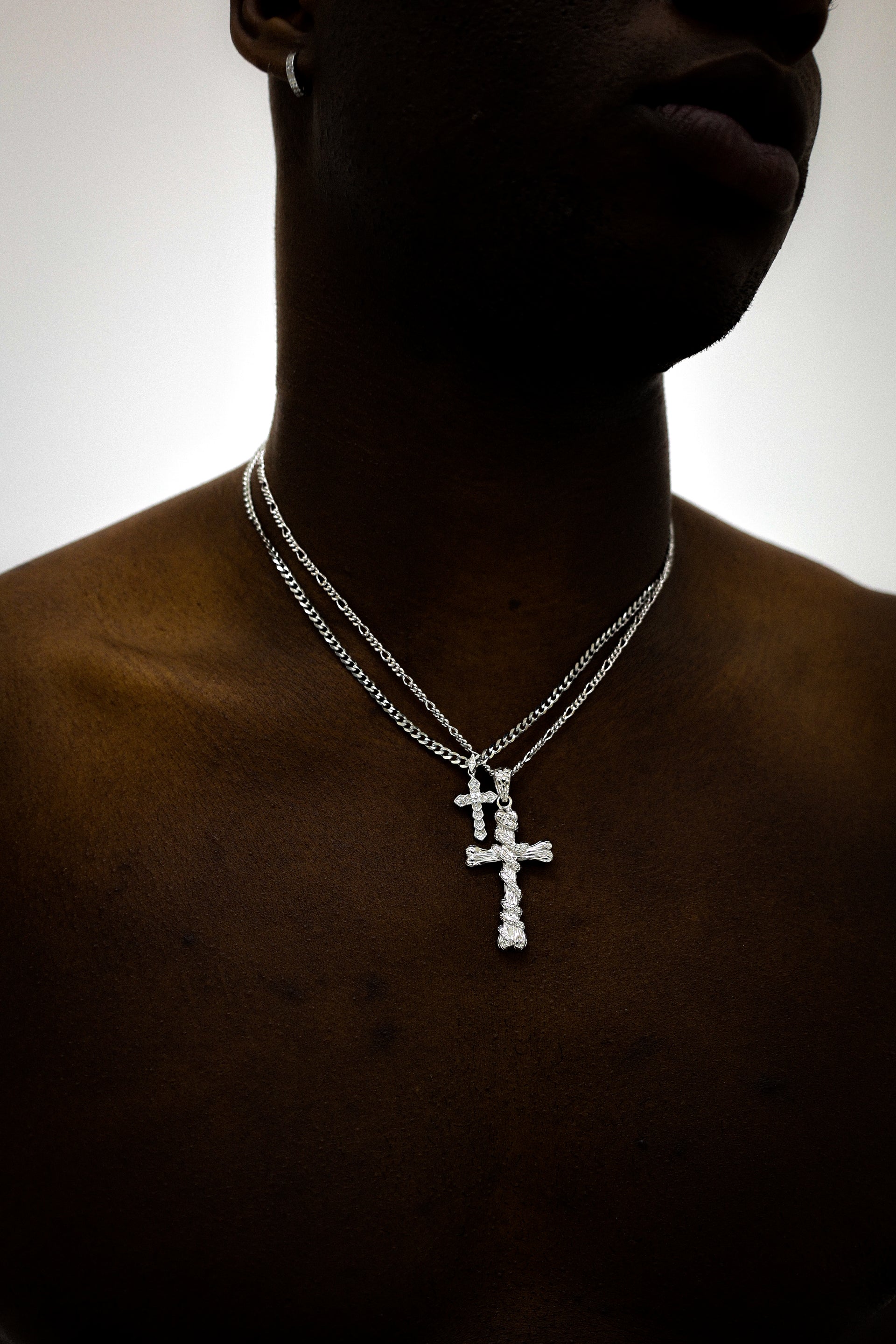 .925 lotus cross pendant & necklace