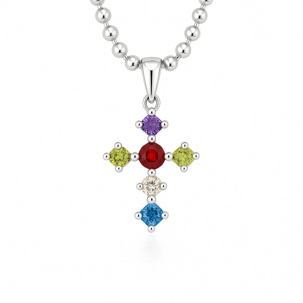 .925 Trident Cross pendant & necklace