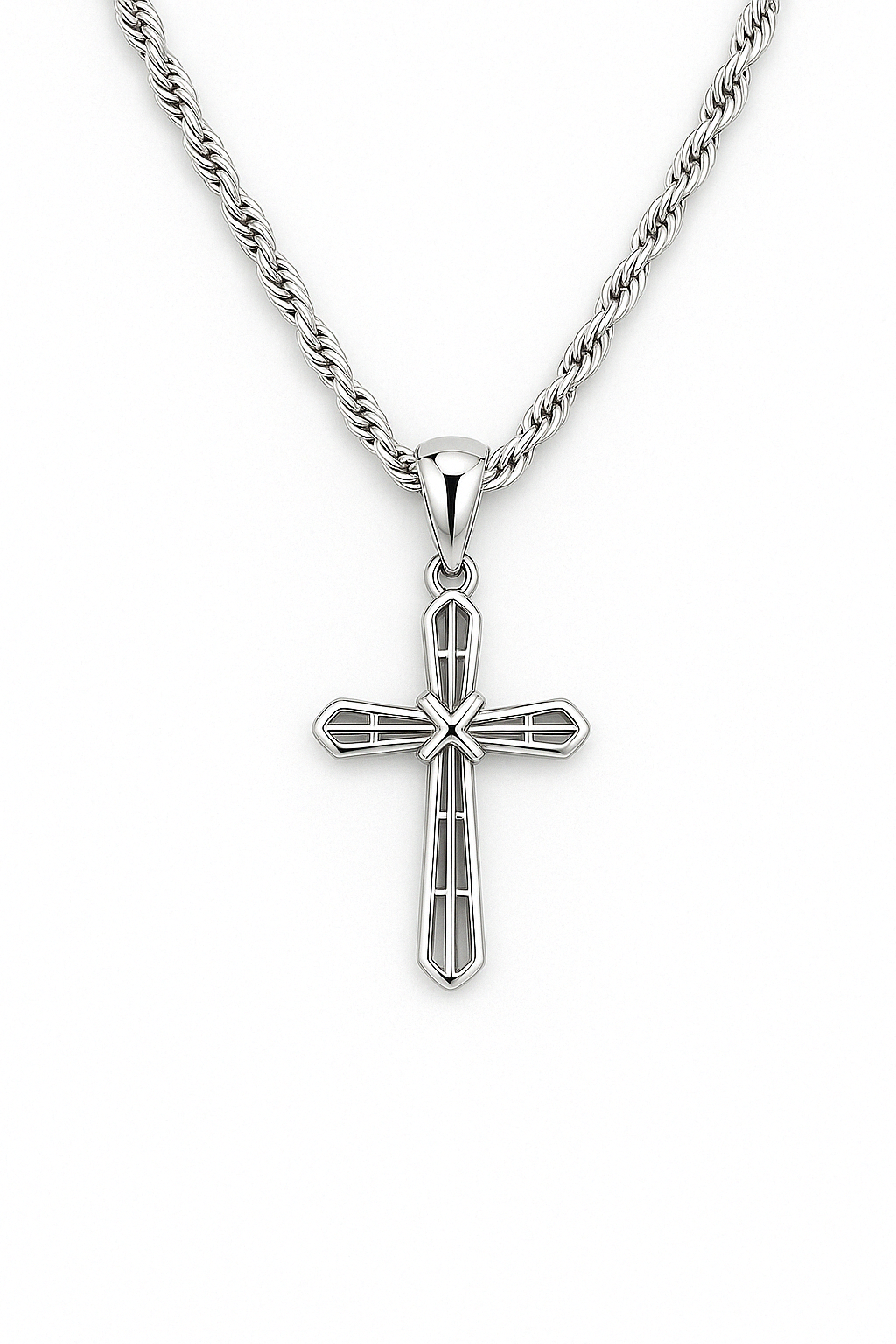 .925 knotted cross pendant & necklace