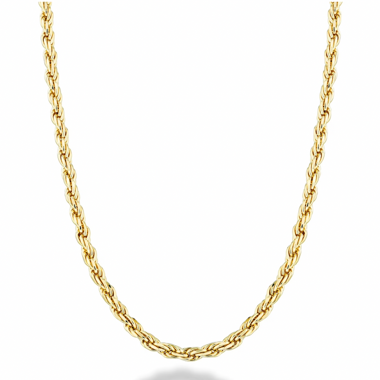 925 Gold Diamond Cut Rope Necklace
