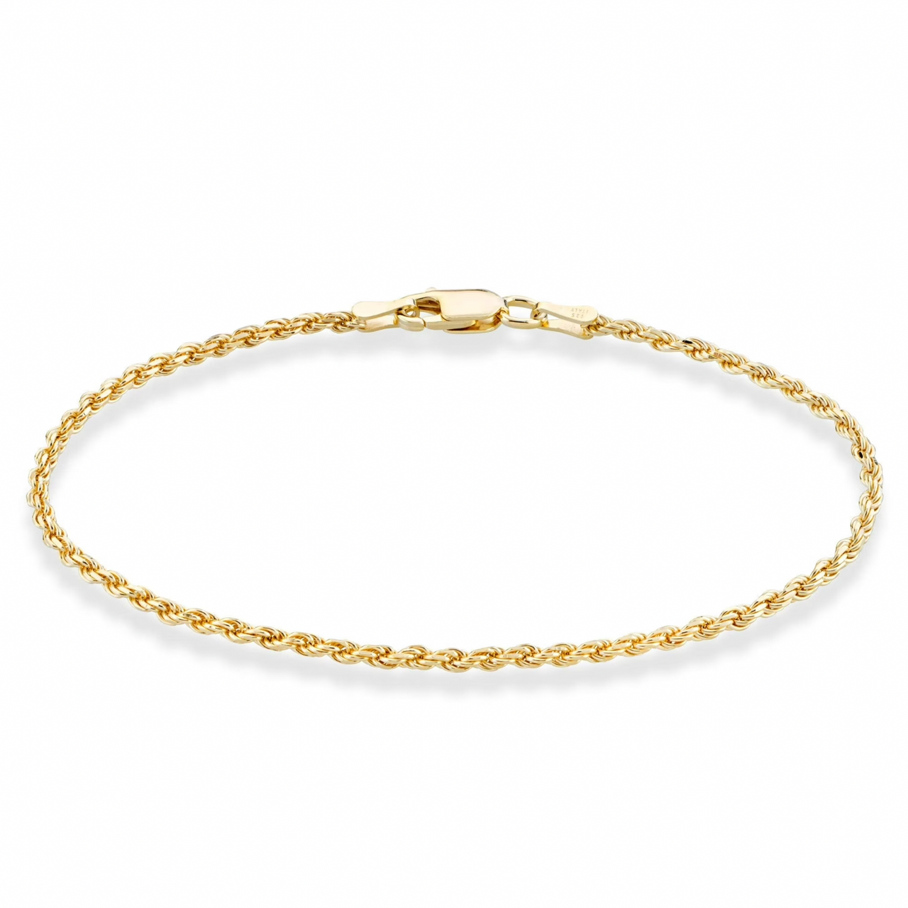 .925 Gold 2.2mm Rope Bracelet