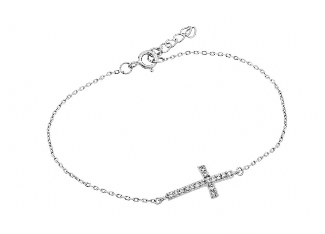 .925 Sideway Cross Bracelet