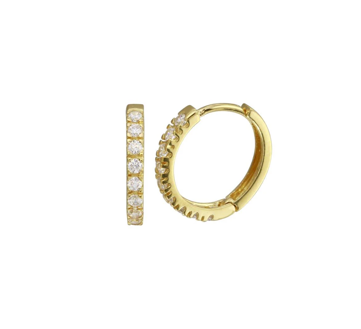 Gold Single Row Hoops