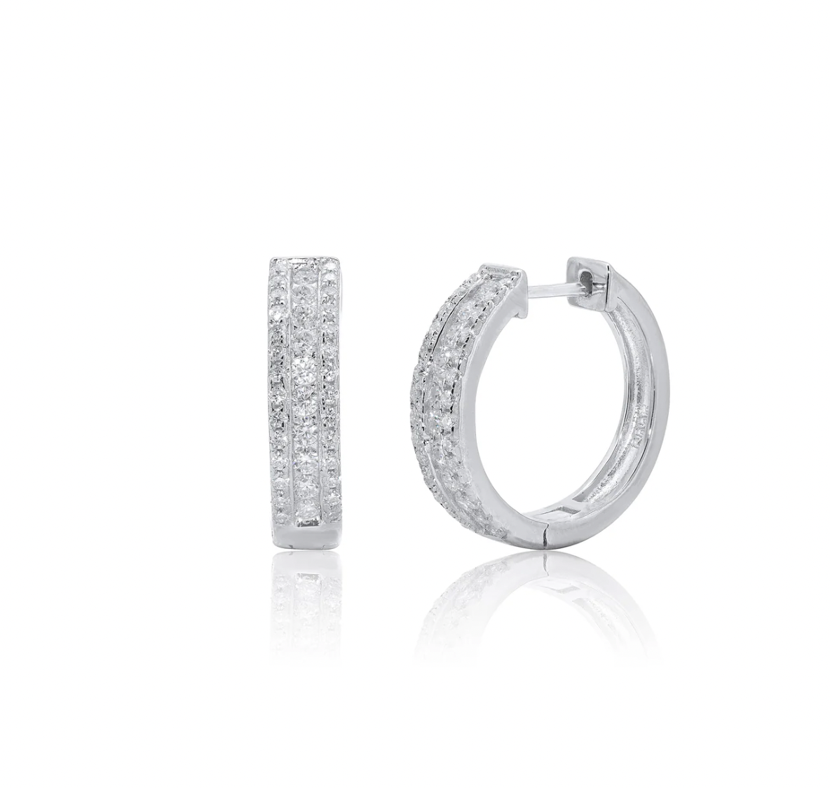 Double Row Moissanite Hoops