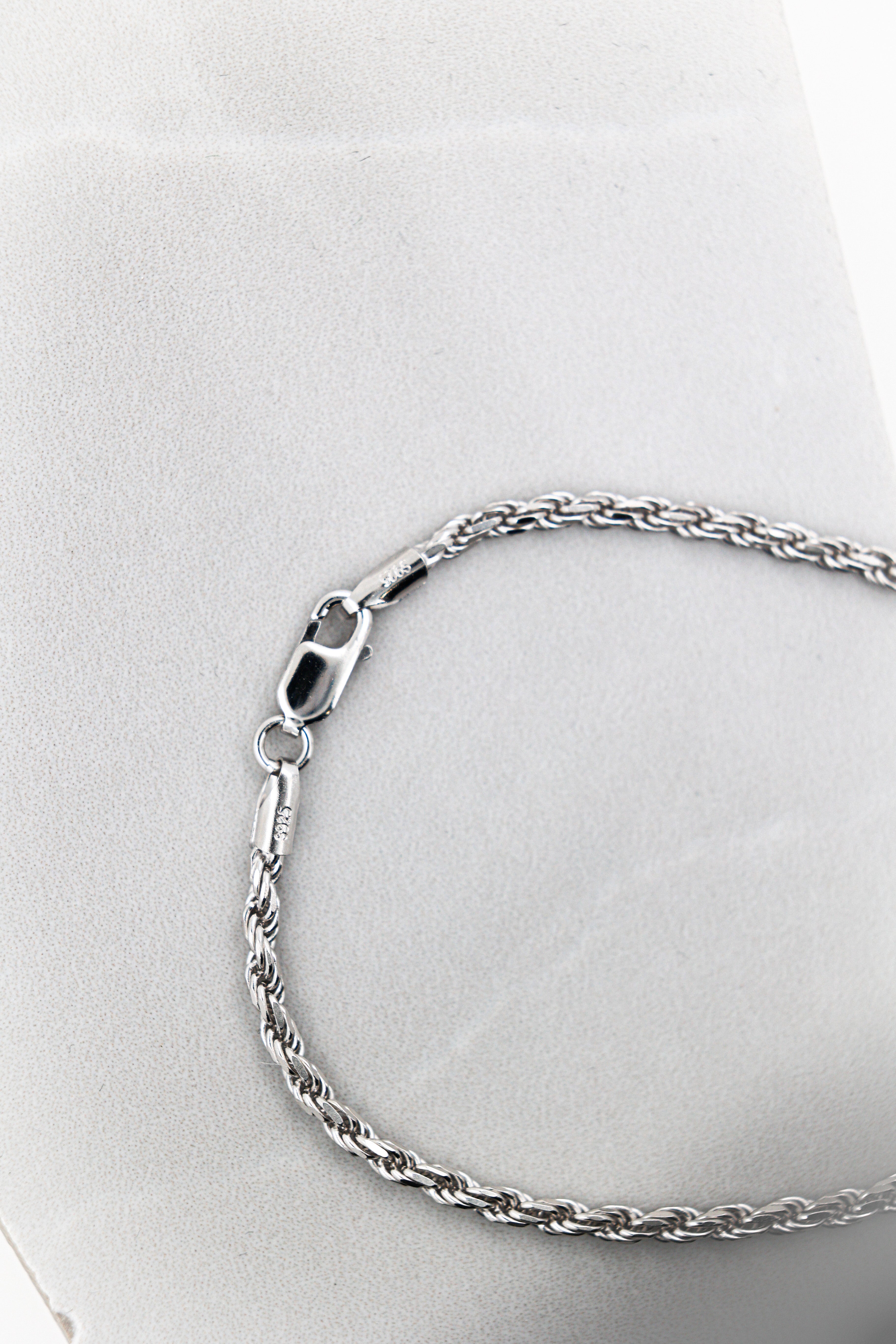 Men's Thick 5mm Rope Bracelet Solid 925 Sterling Silver 8
