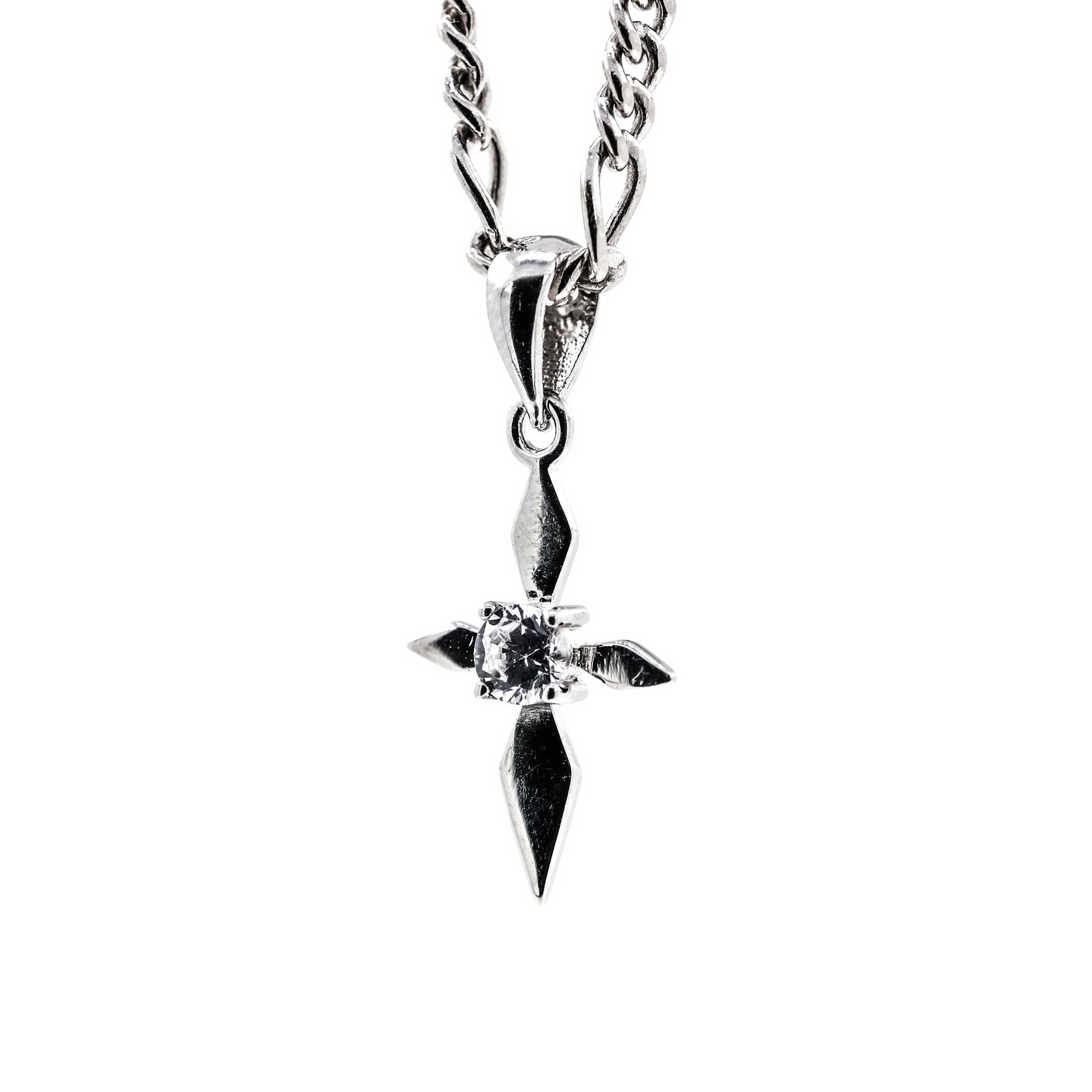 .925 simple cross pendant & necklace