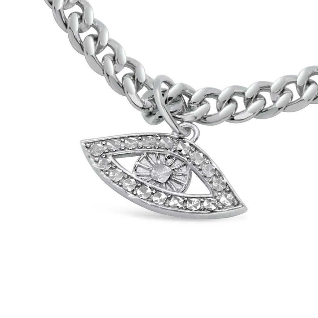 .925 silver evil eye pendant & necklace