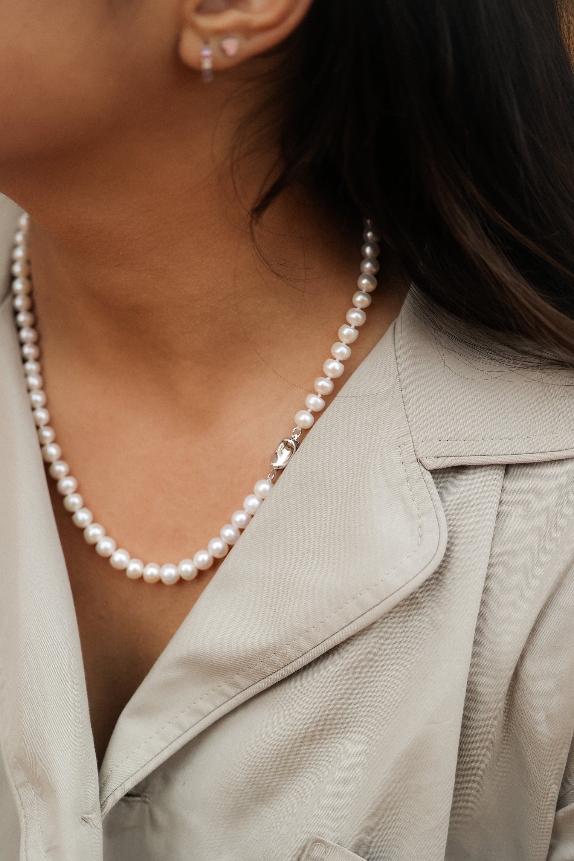 #purewhite 7mm fresh-water pearl necklace